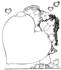 Kolorowanka online: Kolorowanka dzieci z dużym sercem dla swojej mamy